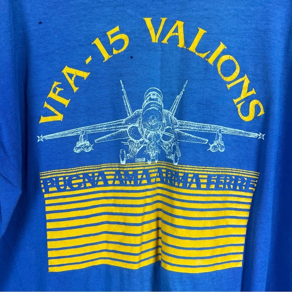 Vintage 1980s Fighter Jet Distressed and Faded T-Shirt XL - Picture 3 of 9